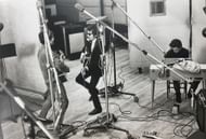 John Sebastian, Bob Dylan, and John Hammond Jr. in a Recording Studio, 1965 (Image via Daniel Kramer)